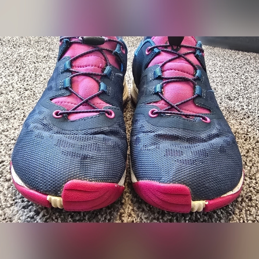 Merrell Womens J69938 Allout Shine Blue Wing Shoe Blue/Fucshia Barefoot Size 7.5 - Picture 9 of 10
